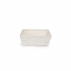 Cesta de láminas madera blanca 15X10.5