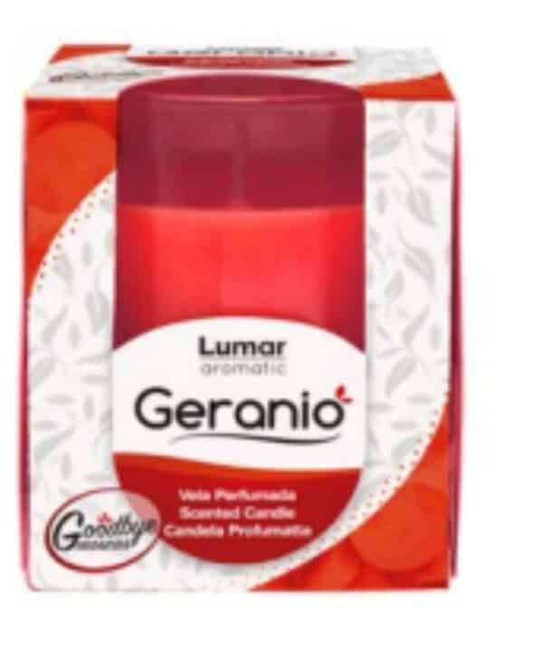Señora Borde Velas perfumadas vaso cristal geranio